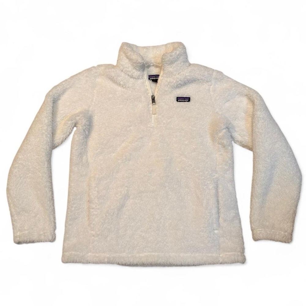 Patagonia Faux Fur/Sherpa Los Gatos 1/4-Zip Pullover – Birch White